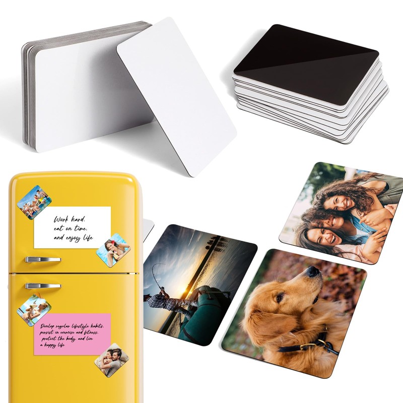 SRIZIAN 16Pcs Sublimation Blank Refrigerator Magnets, DIY Decorative Sublimation Fridge