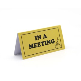 In a Meeting Triangular Table Tent Sign - High Visibility Portable Reusable PVC Do Not Disturb Quiet Please Privacy Desktop Indicator for Conference Room, Office Desk, Home, Business, Corporate Gifts