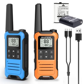 Walkie Talkies Long Range for Adults, Walkie Talkie Rechargeable Baofeng F22 FRS Radio Walky Talky Family Walkie-Talkie with 1400 mAh Battery NOAA USB-C Charger for Camping Hunting (2 Pack)