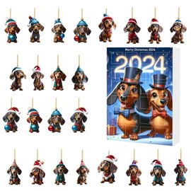 Collenatsy Dachshund Advent Calendar 2024,Advent Calendar 2024 Kids,Christmas Countdown Calendar 2024,Christmas Advent Calendar 2024,Dachshund Toy Advent Calendar 2024