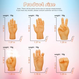 12 Pcs Tiny Finger Hands,Mini Fingers Funny Hand Puppets, Little Small Hands for Finger Puppets Show, Gag Performance, Party Favors, Cute Mini Hand Finger for Cats (6 Styles)