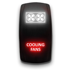 Cooling Fans - White/Red - Laser Etched Toggle Switch 20A 12V - Vertical Rocker Switch 5-Pin DPST