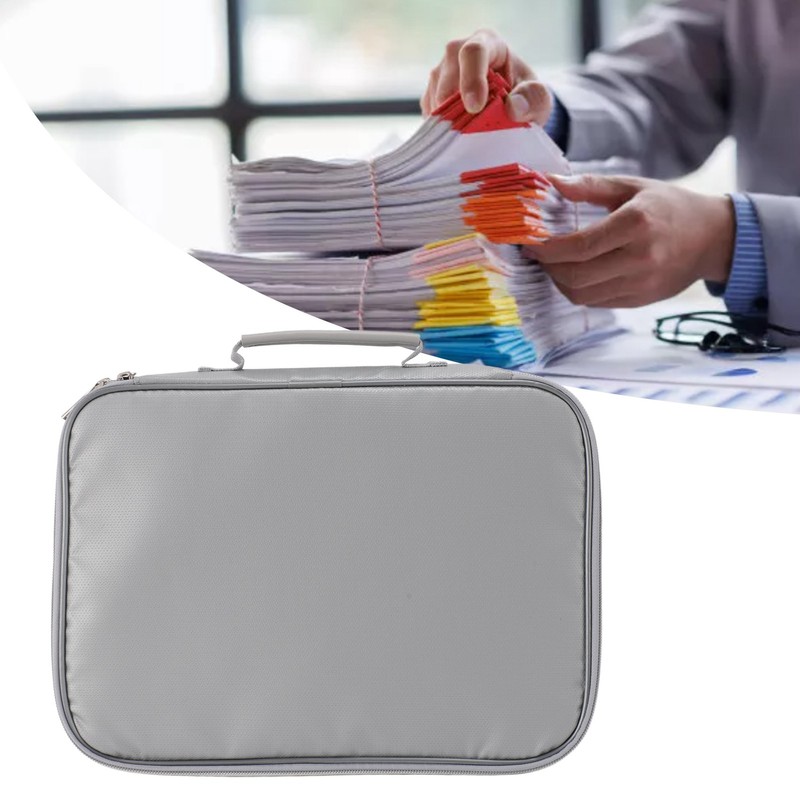 Fireproof Document Box Multilayer Portable Document Organizer Bag for Home