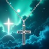 Abalone Infinity Cross Necklace for Women Sterling Silver Simple Womens
