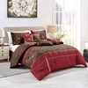ESCA 7-Piece Brown and Burgundy Paisley Comforter Set Queen Size