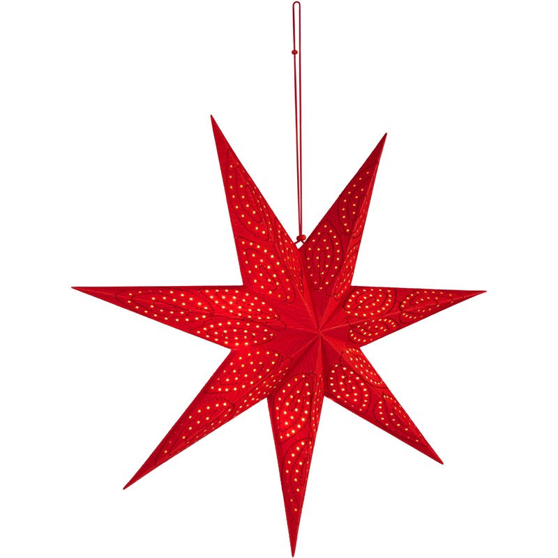 BRUBAKER 60 cm Paper Christmas Star for Hanging - LED