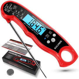 KULUNER TP-01 Waterproof Digital Instant Read Meat LCD Thermometer with 4.6” Folding ...