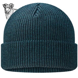 TODO Merino Beanie for Men and Women, Warm, Soft, Comfortable, Wool Hat for Cold Days, Everyday, Outdoor, Fisherman, Petrolio - 50% Merino