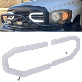 KUAFU LED Grille Lights Big Horn Grille Lamp Compatible with 2006-2009 Dodge Ram 1500 2500 3500 Grill Lamp Light - Left & Right