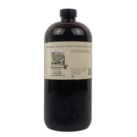 OliveNation 2X Natural Bourbon Vanilla Flavor - Double Strength Vanilla for Baking, Cooking, Ice Cream, Frosting, Non-GMO, Kosher, Gluten Free, Vegan - 32 oz