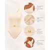 Women’s One-Shoulder One-Piece Swimsuit for Beachwear – Belted Monokini for