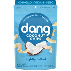 Dang Toasted Coconut Chips | Vegan, Gluten Free, Non GMO, Healthy Snacks Made with Whole Foods (Lightly Salted, Unsweetened, 3.17 Ounce (Pack of 6))