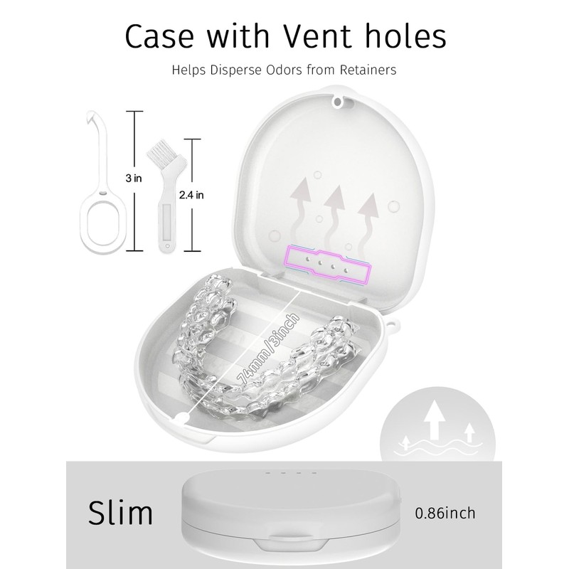HEMILAB Retainer Case, Compatible with Invisalign, Vivera, Slim Aligner Case