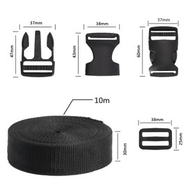 Zythrem Webbing Strap 30 mm Buckle Safety Belt Extension Webbing with Buckles Clip Closure Backpack Buckles for Backpack DIY Craft Dog Collar Bracelets, d'Alene to
