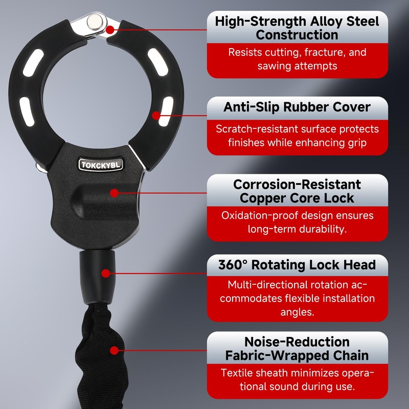 TOKCKYBL Heavy Duty Electric Scooter Lock with Scooter Bag -