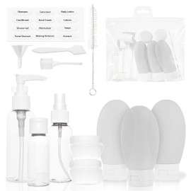 MyGadget Travel Set [14 Pieces] - Travel Bottles | Cream Jars for Filling - Bottles & Cream Jars for Cosmetics - Liquid Travel Container for Aeroplane