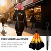 LLanxiry Inverted Umbrella, Windproof Reverse Umbrella with C‑Shaped Handle, Self-Standing,