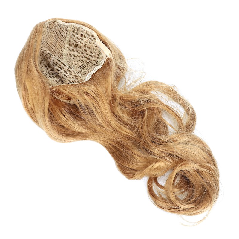 Women Long Hair Wig Light Brown Color Middle Parting Breathable