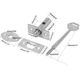 Recogwood Stainless Steel Hidden Manager TubeWell Mortise Fire Door Lock with Key and Screw for Fire Doors Frame Doors Invisible Doors