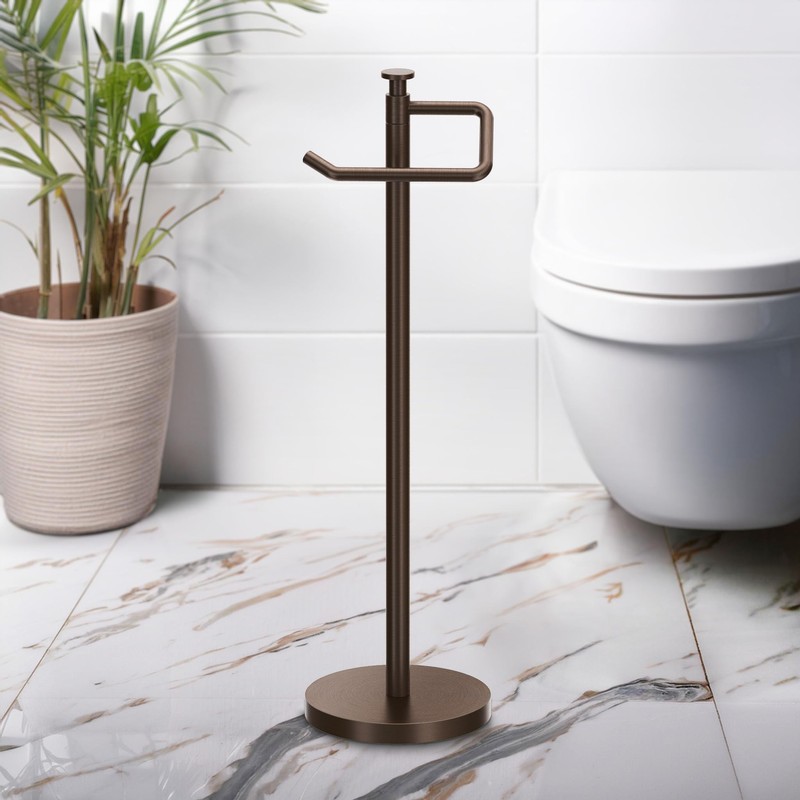 Gatco 1435C Freestanding Toilet Paper Holder, 23.68” H, Chrome |