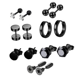 Healeved 14pcs Silver Helix Earrings Set Mens Fashion Earrings Steel Studs for Engagement Party Daily Wear