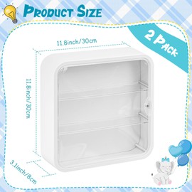 Menkxi Menkxi 2 Pcs Display Case for Figures 3 Tiers Doll Storage Box Wall Mounted Clear Box Dust Proof Display Cabinet Organizer with Magnetic Door for Mini Toys Action Figures Collectibles, White