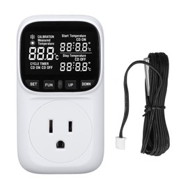 Digital Thermostat Outlet Backlit Countdown Digital Temperature Controller Outlet Plug in Thermostat for Fish Tank Greenhouse