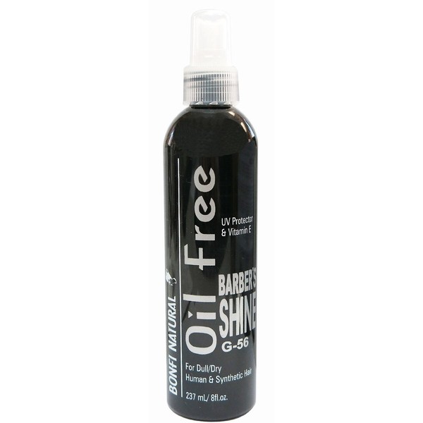 Bonfi Natural Oil Free Barber's Shine Spray for Men w/ UV Protector & VItamin E 8 oz