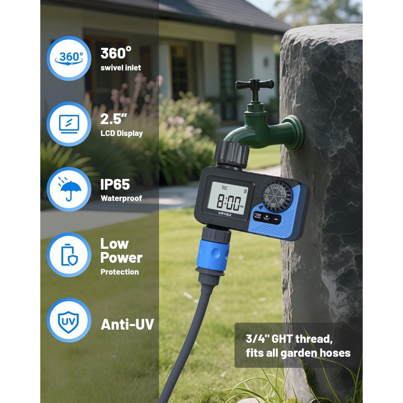 XINYIELE Smart Sprinkler Timer, Programmable Garden Smart Hose Watering System