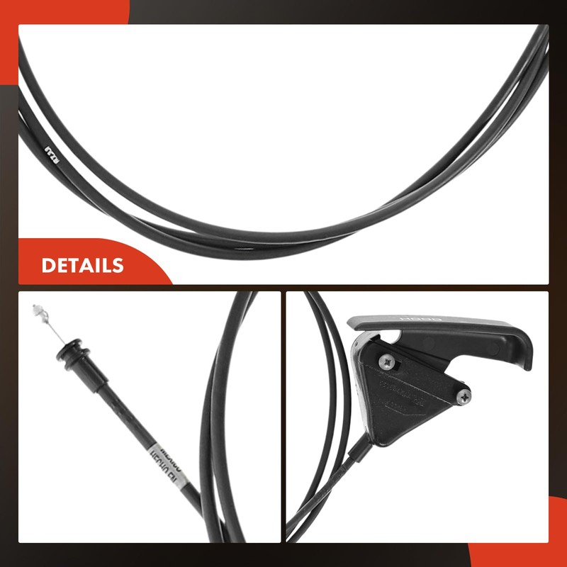 A-Premium Front Hood Latch Release Cable with Handle Compatible with