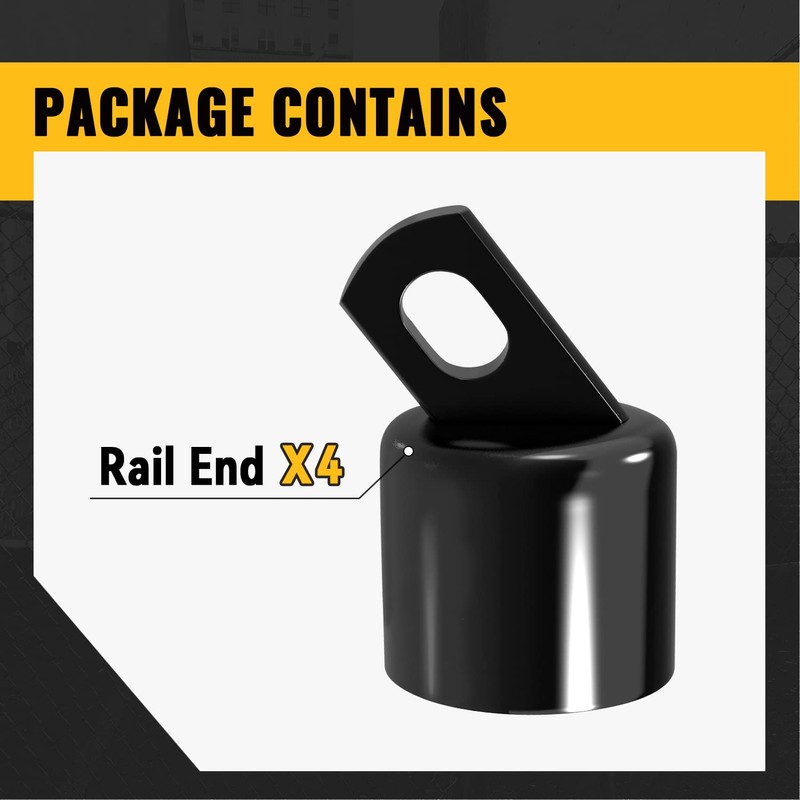 VIVIDA 1-5/8" Black Top Rail End for Chain Link Fence,