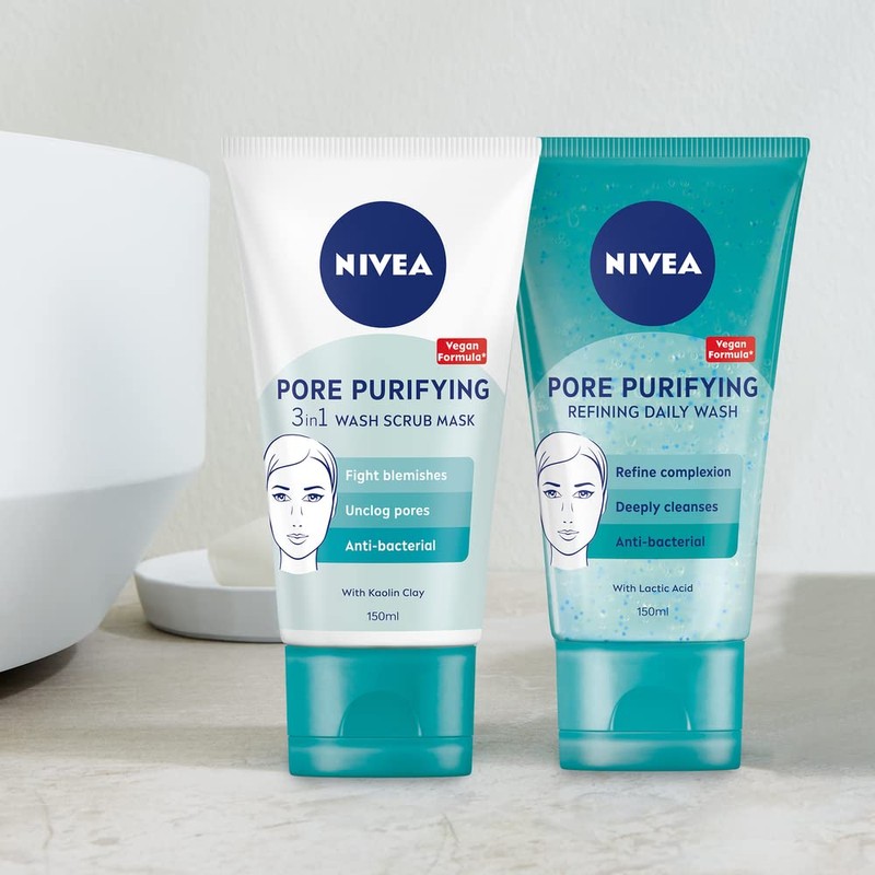 NIVEA PURIFY PORES Daily Wash Scrub (150 ml), Purifying Face
