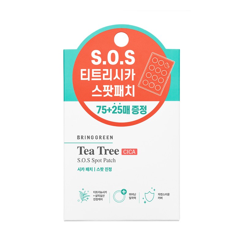 Bring Green Tea Tree Cica SOS Spot Patch 75+25 Sheets