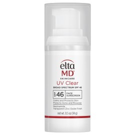 EltaMD EltaMD UV Clear Face Sunscreen SPF 46, Oil Free Sunscreen with Zinc Oxide, Dermatologist Recommended Sunscreen, 0.5 oz