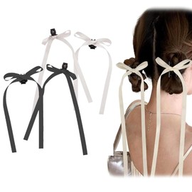 4 Piece Butterfly Clip, Ribbon Hair Ornament, Ribbon Tie, Korean Style, French Style, Sweet Atmosphere, Birthday, Recital, Fireworks Display, Coming of Age of Age Ceremony, School Entrance Ceremony (2