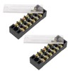 uxcell 600V 15A 6 Position 12 Screw Terminal Cable Blocks Barrier 2 Pcs