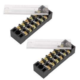 uxcell 600V 15A 6 Position 12 Screw Terminal Cable Blocks Barrier 2 Pcs