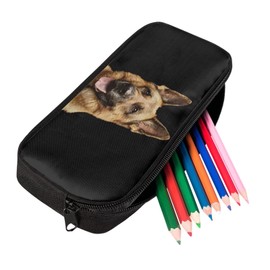 Dolyues Large Capacity Pencil Case, Large Pencil Case, Large Pencil Case, Kids Stationery Accessories for Teens Girls Boys, German Shepherd Design, pocket organizer