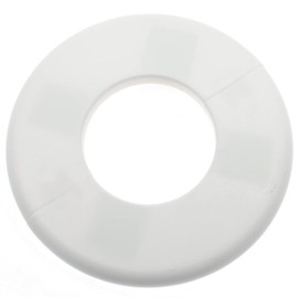 FDXGYH 2 Pcs ID 2.0 Inch ABS Wall Split Flange Self-Adhesive tape Round Escutcheon Plate Cover for Water Pipe Faucet Decoration Accessories [White]