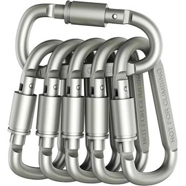 6 Piezas Mosquetón de Escalada de Aluminio, Llavero de Mosquetons Mosquetones de Bloqueo Multifuncionales, con Bloqueo de Tornillo, para Cuerdas para Cuerdas, Escalada en Roca, Montañismo