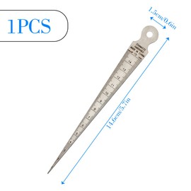 GLADFRESIT Stainless Steel Taper Gage, 1-15mm Taper Welding Gauge, Inch & Metric Wedge Feeler Gap Hole Measuring Tool