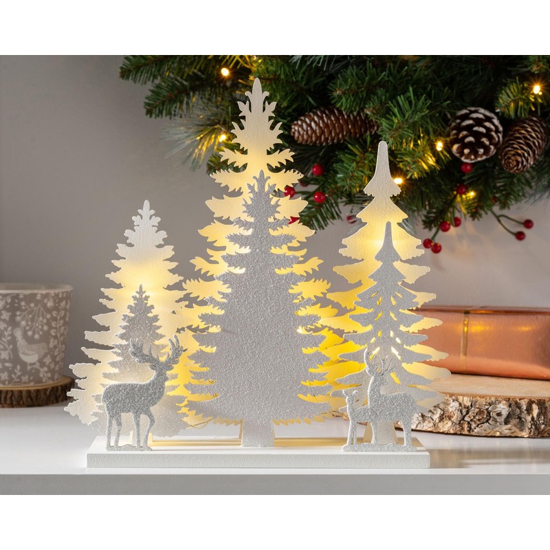 WeRChristmas Christmas Winter Scene Table Decoration, Multi-Colour, 25cm