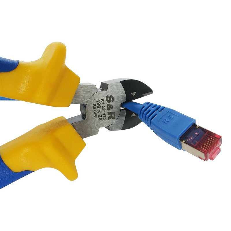 S&R Side cutter 180 x 24mm, Cr.-V with multi-component sleeves