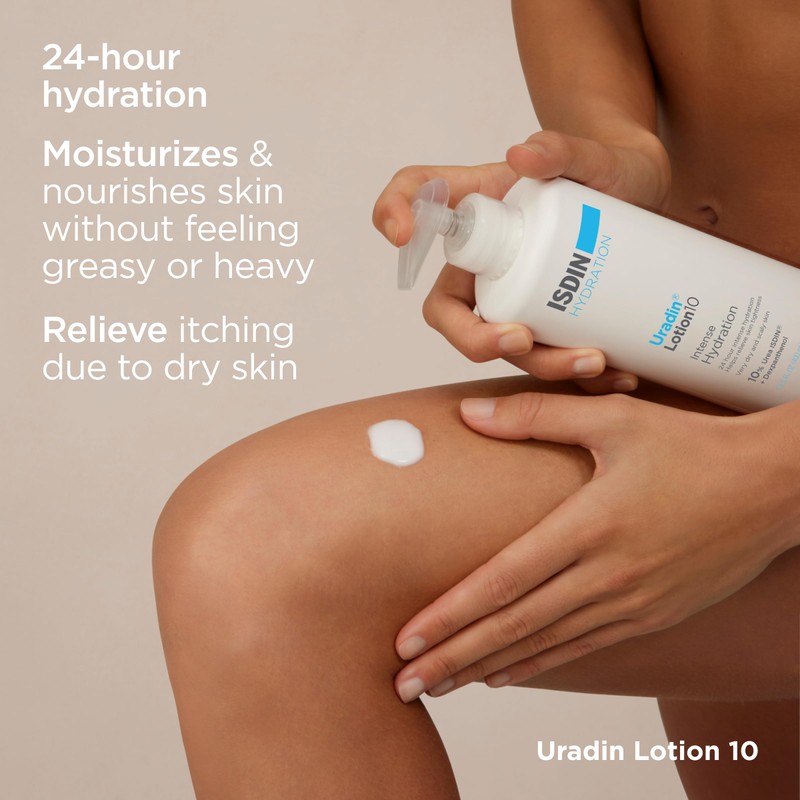 ISDIN Body Lotion Uradin 10, 24-Hour Intense Hydration, Non-Greasy, Fast-Absorbing