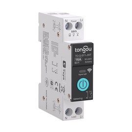 Smart Life WiFi 1P DIN Rail for Smart Home Wireless Remote Control Switch by TUYA APP DIY Idea TONGOU (with Metering 16A)