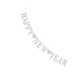 Totority Happy New Year Banner Nativity Ornaments New Year Hanging Decoration Christmas Paper Banner Garland Xmas Banner Decorations New Years Eve Party Kits New Years Eve Banner Silver