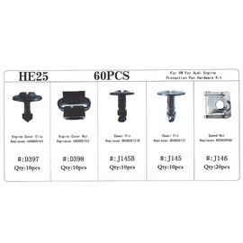 KIMISS 60PCS Engine Floor Shield Clip, HE25 5 Types Car Engine Underbody Cover Floor Shield Mounting Clip Fit for 4A0805121A 4A0805163 8D0805121B 8D0805121 8D0805960, Popular