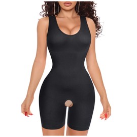 Gotoly Shapewear for women Scoop Neck Tank Tops Bodysuits Jumpsuits Waist Trainer Full body Shaper (Black, Medium/Large)
