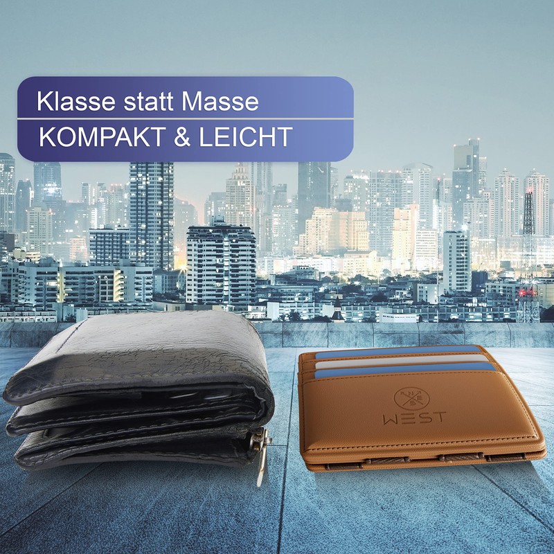 WEST® - Magic Thin Wallet with Coin Pocket, sand, rfid