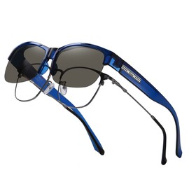 DUCO 8960 Fit Over Sunglasses, Glasses, Polarized Lenses, UV400, UV Protection, Pollen Sunglasses, Unisex, multicolor (blue / gray)